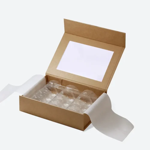 7.87x5.9x2.17 Inches | 20x15x5.5cm 12 Pieces B6 Rigid Kraft Macaron Packaging Box with Window