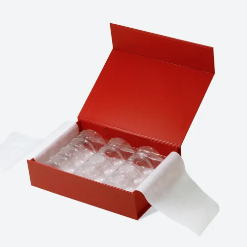 7.87x5.9x2.17 Inches | 20x15x5.5cm 12 Pieces B6 Rigid Red Macaron Packaging Box