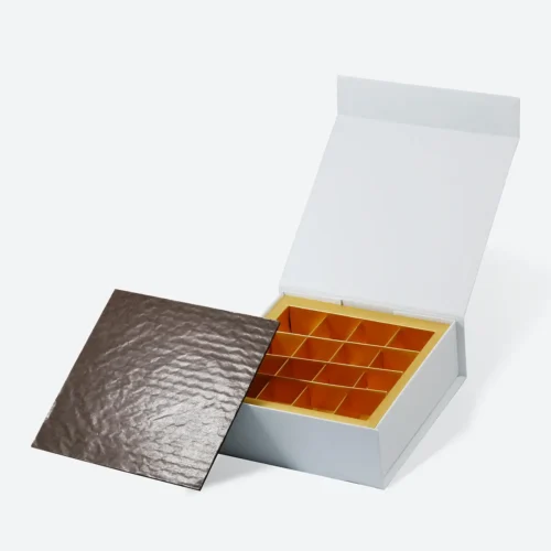 16-Piece/Cavity A6 Square Empty Chocolate Confectionery Packaging Rigid Box